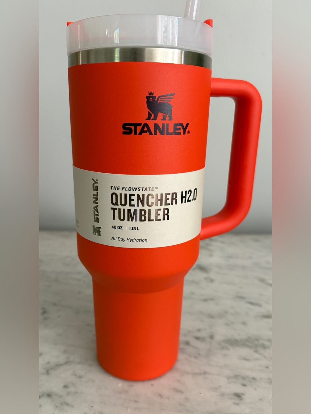 New! Stanley Quencher H2.0 Tumbler - Vibrant Orange